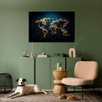 POLYGONAL PLANET Peel and Stick Horizontal Poster