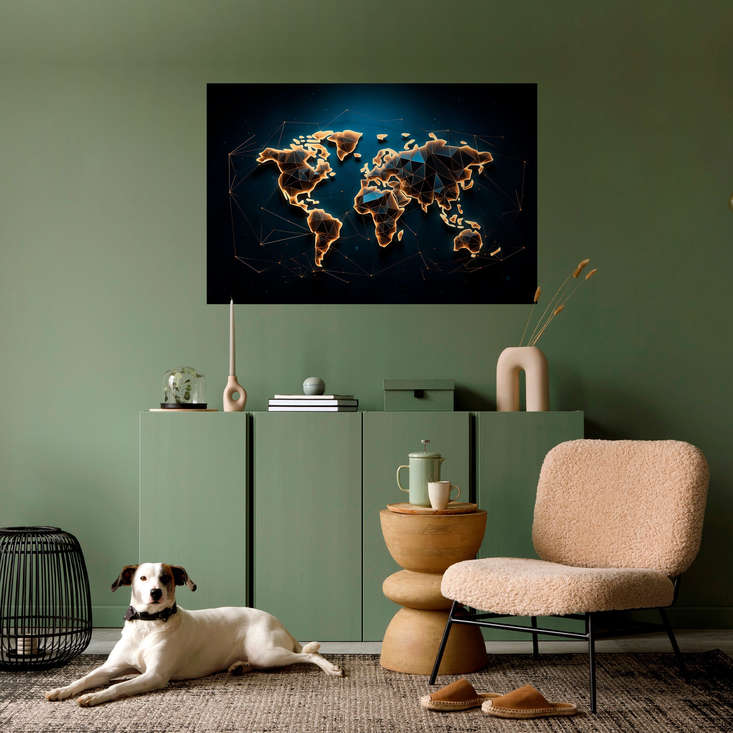 POLYGONAL PLANET Peel and Stick Horizontal Poster