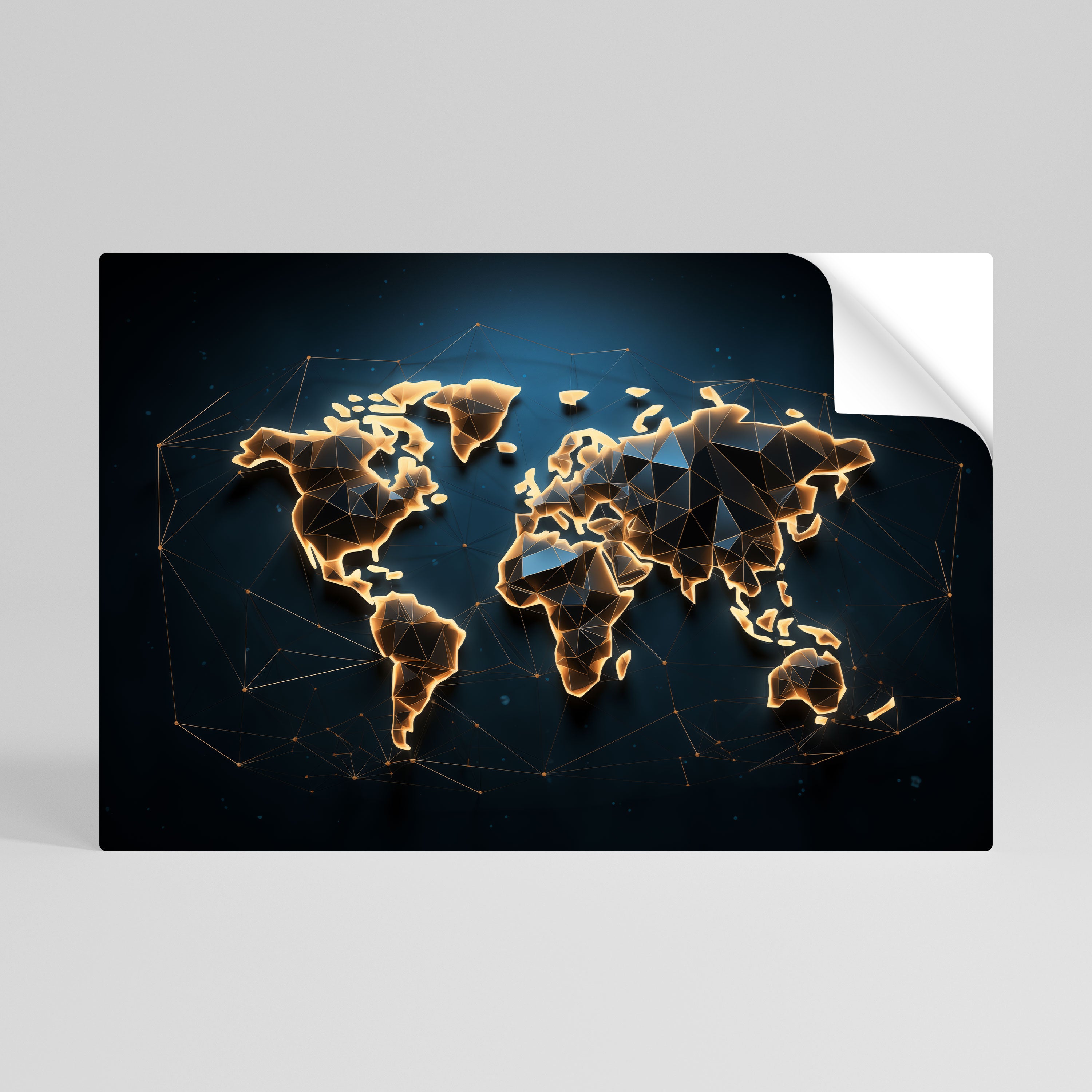 POLYGONAL PLANET Póster Autocolante Horizontal