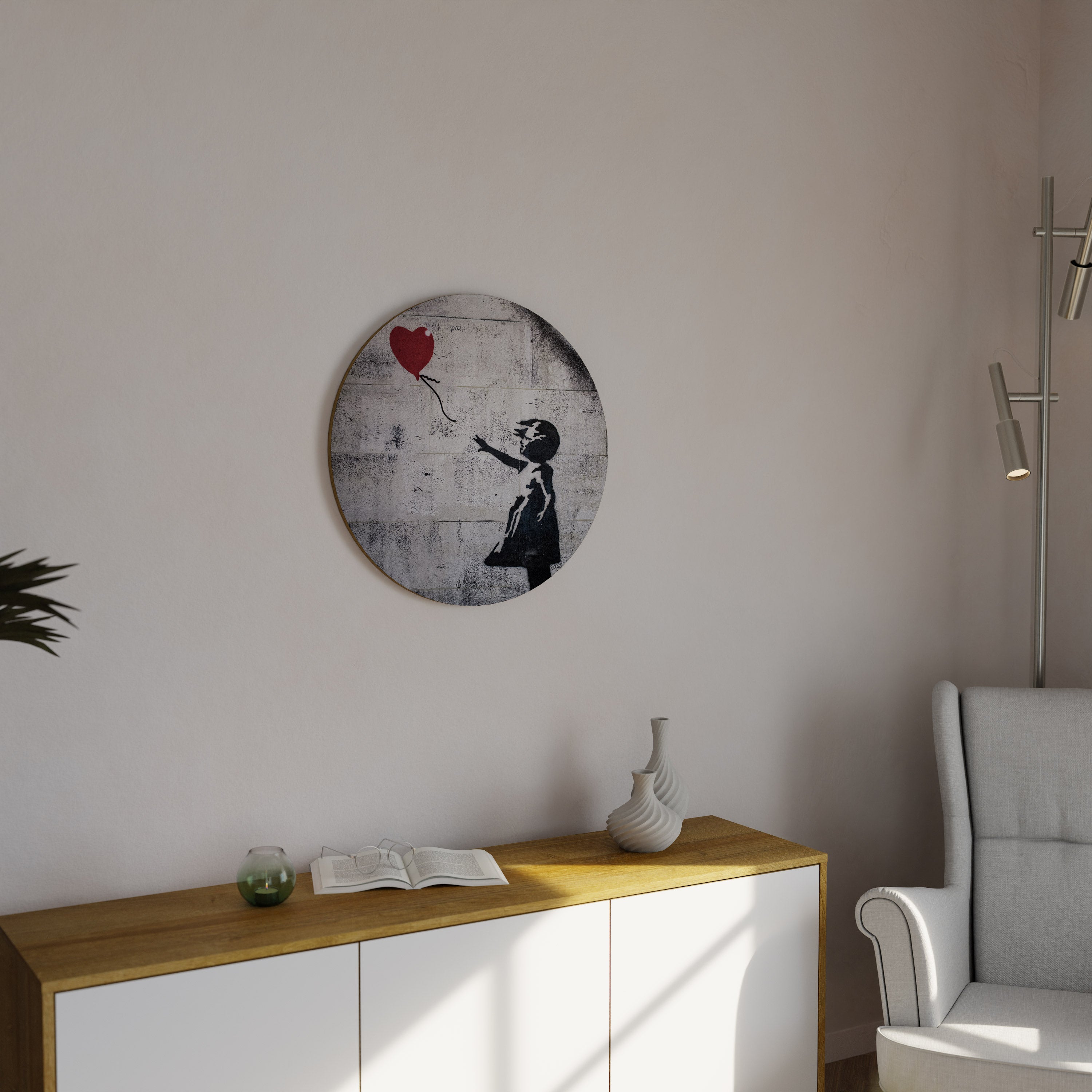 BALLON GIRL (BANKSY) Round Wall Art
