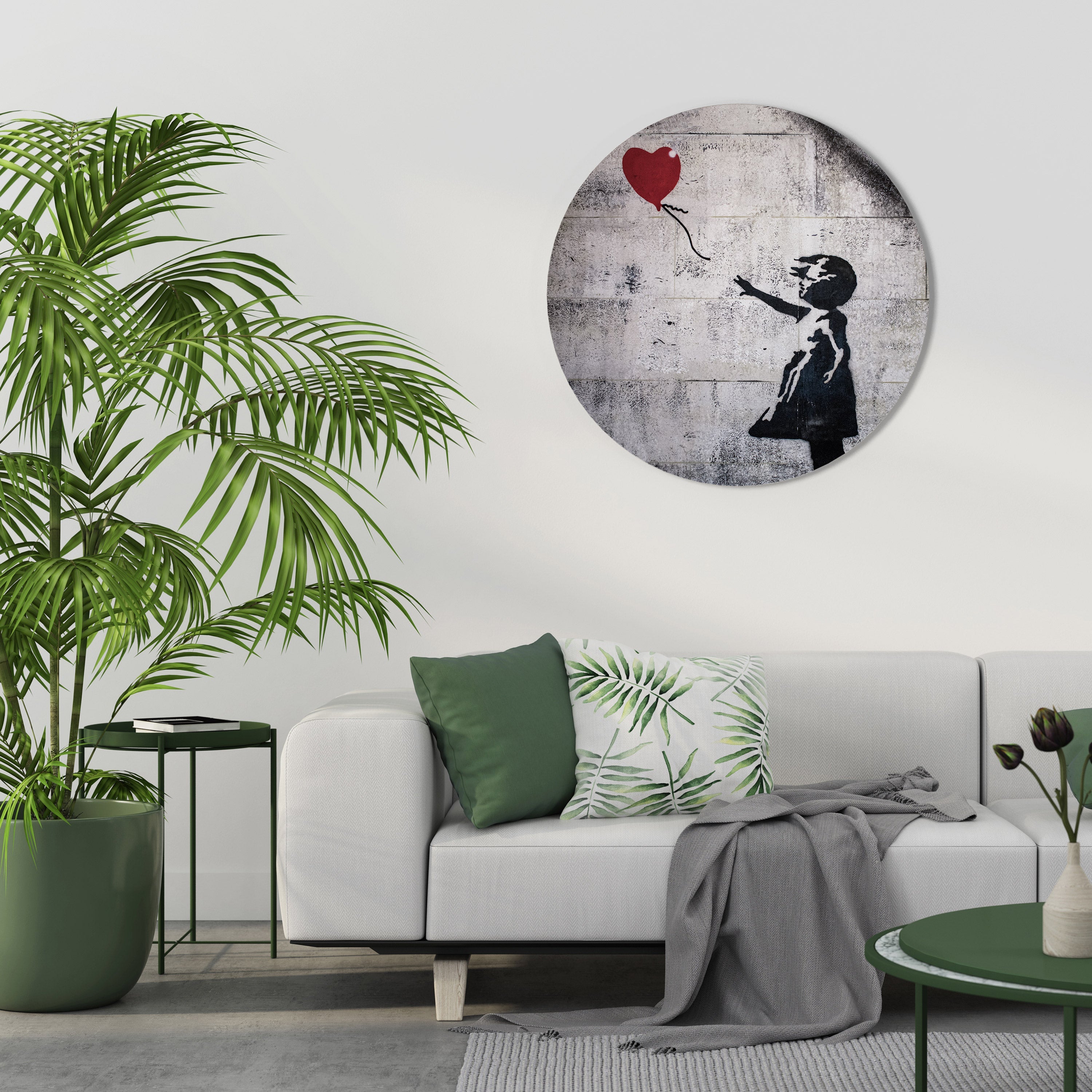 BALLON GIRL (BANKSY) Round Wall Art