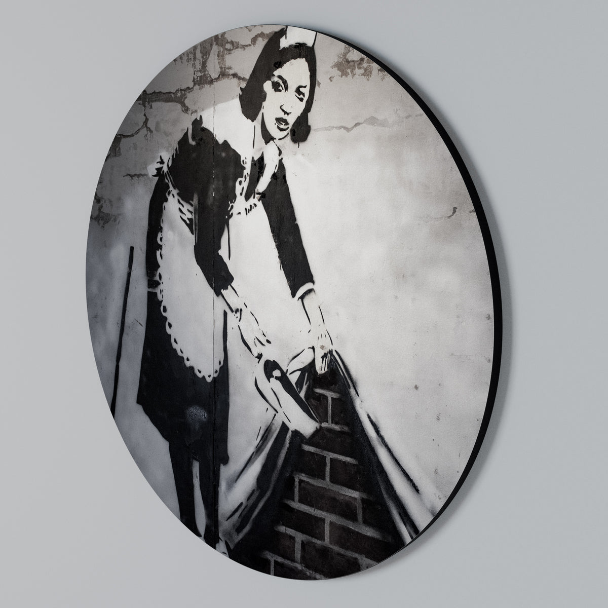 SWEEPING UNDER (BANKSY) Arte de Parede Redonda