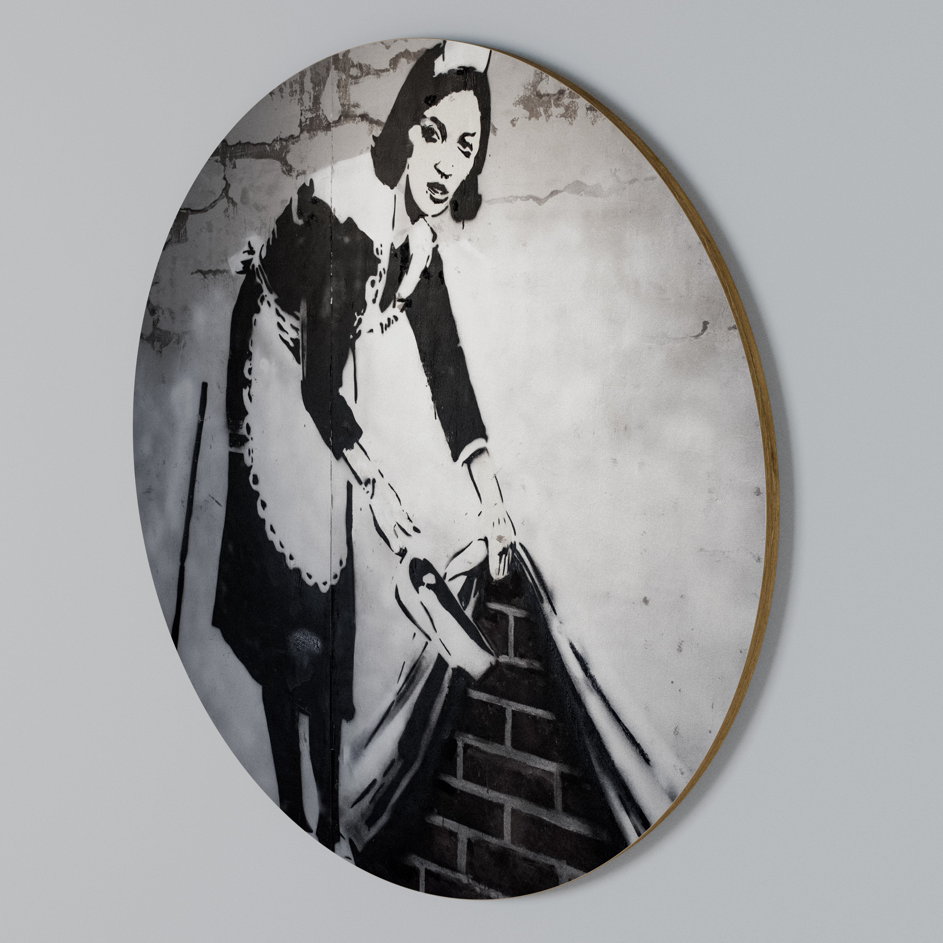 SWEEPING UNDER (BANKSY) Arte de Parede Redonda