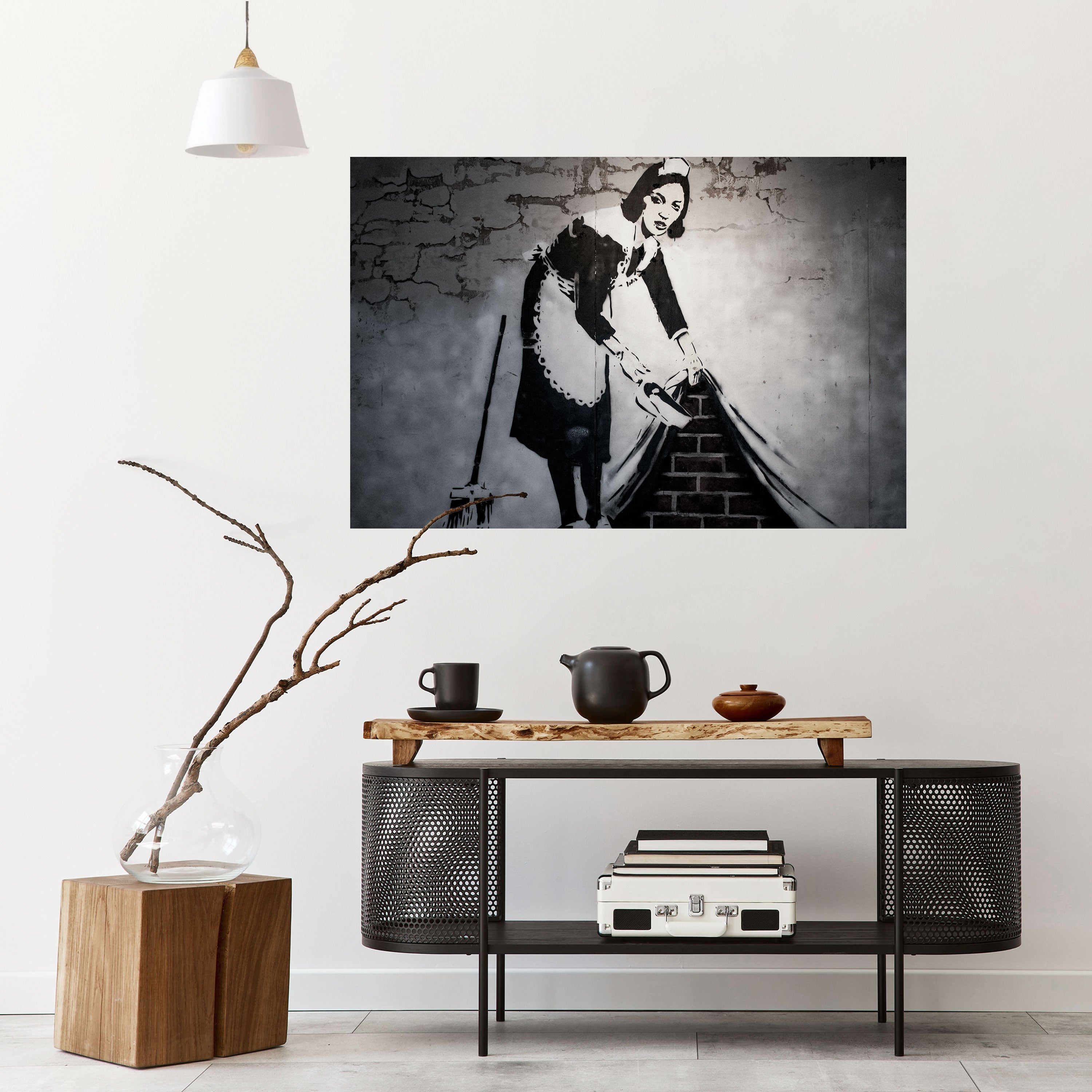 SWEEPING UNDER (BANKSY) Peel and Stick Horizontal Poster