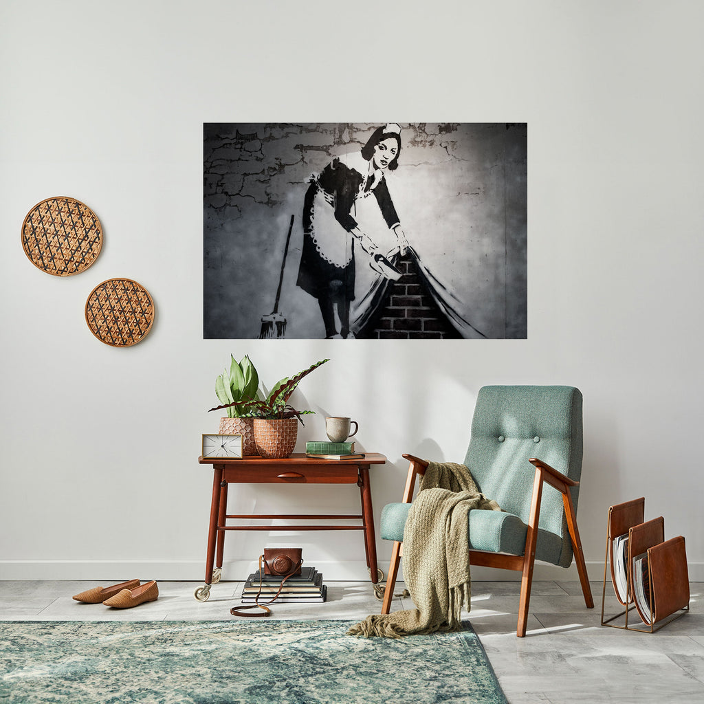 SWEEPING UNDER (BANKSY) Peel and Stick Horizontal Poster