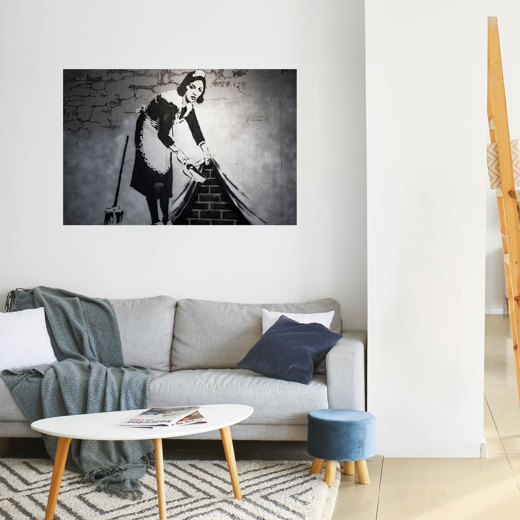 SWEEPING UNDER (BANKSY) Peel and Stick Horizontal Poster