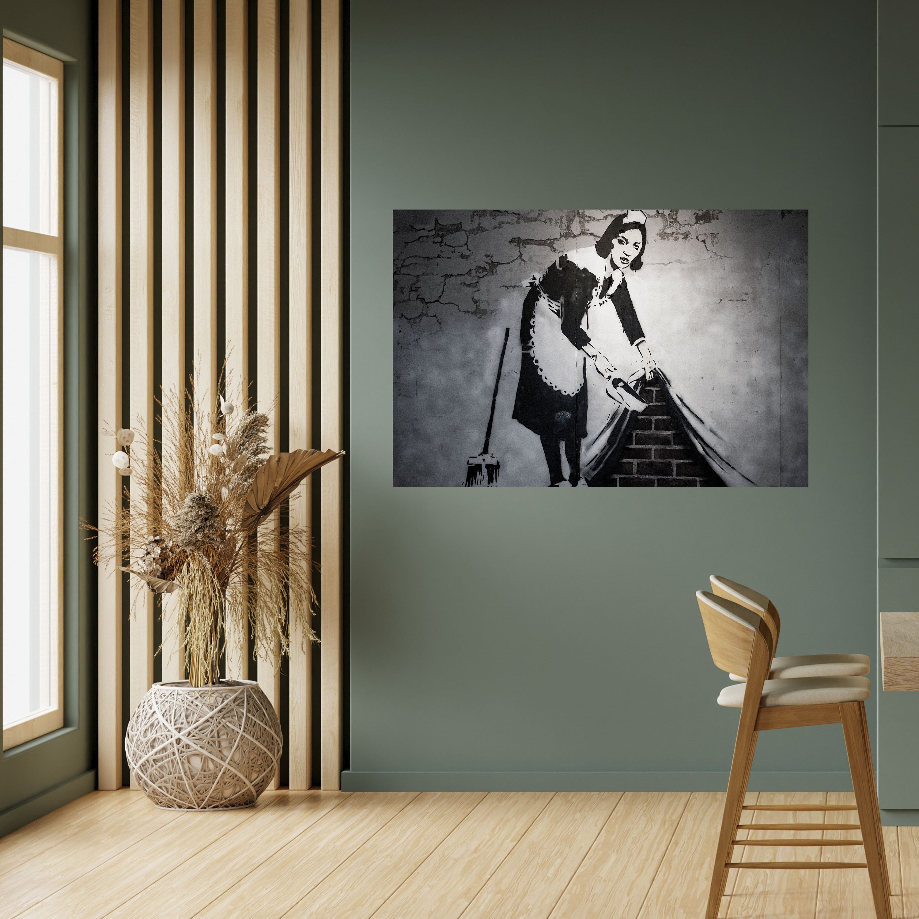 SWEEPING UNDER (BANKSY) Peel and Stick Horizontal Poster