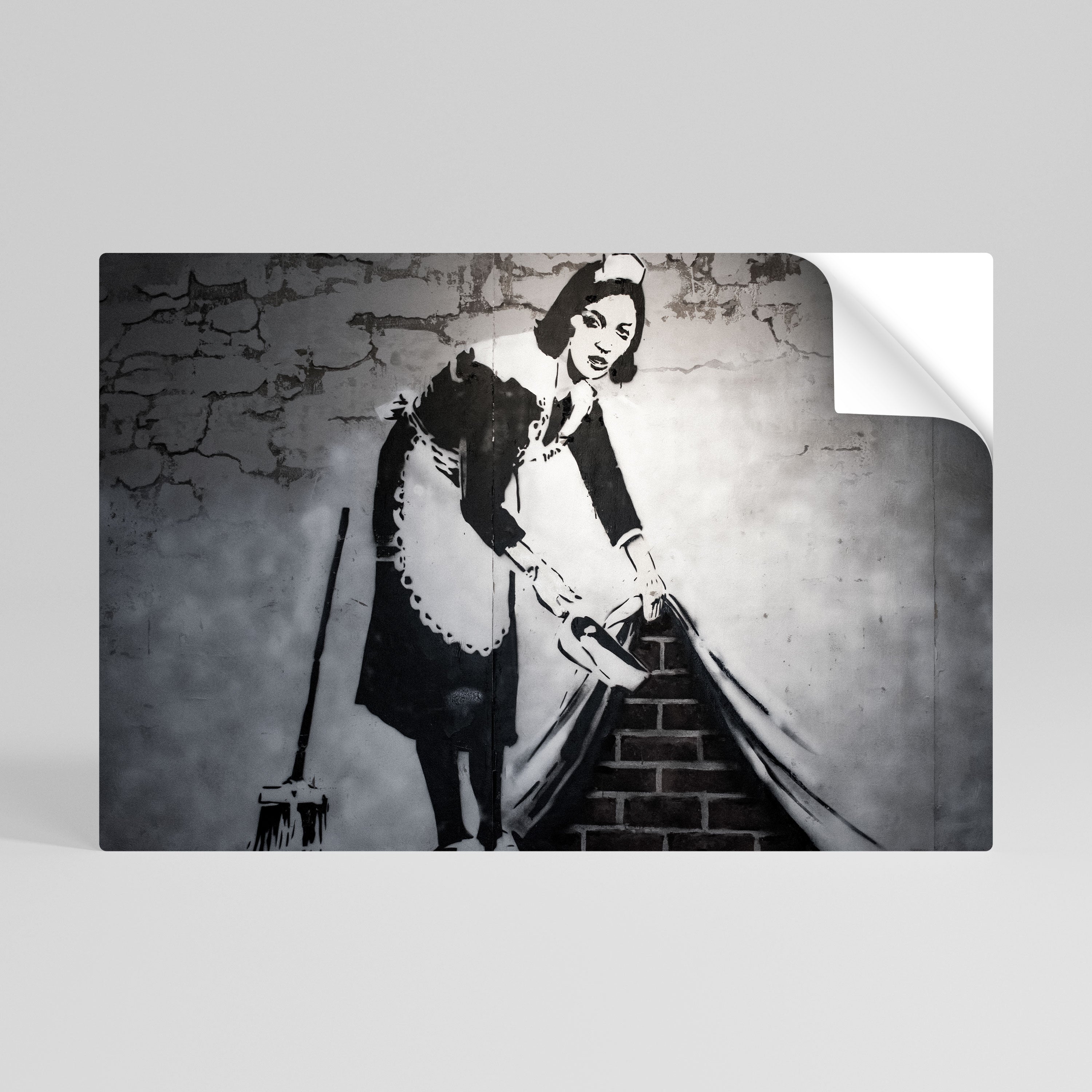 SWEEPING UNDER (BANKSY) Póster Autocolante Horizontal