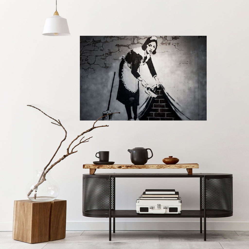 SWEEPING UNDER (BANKSY) Peel and Stick Horizontal Poster