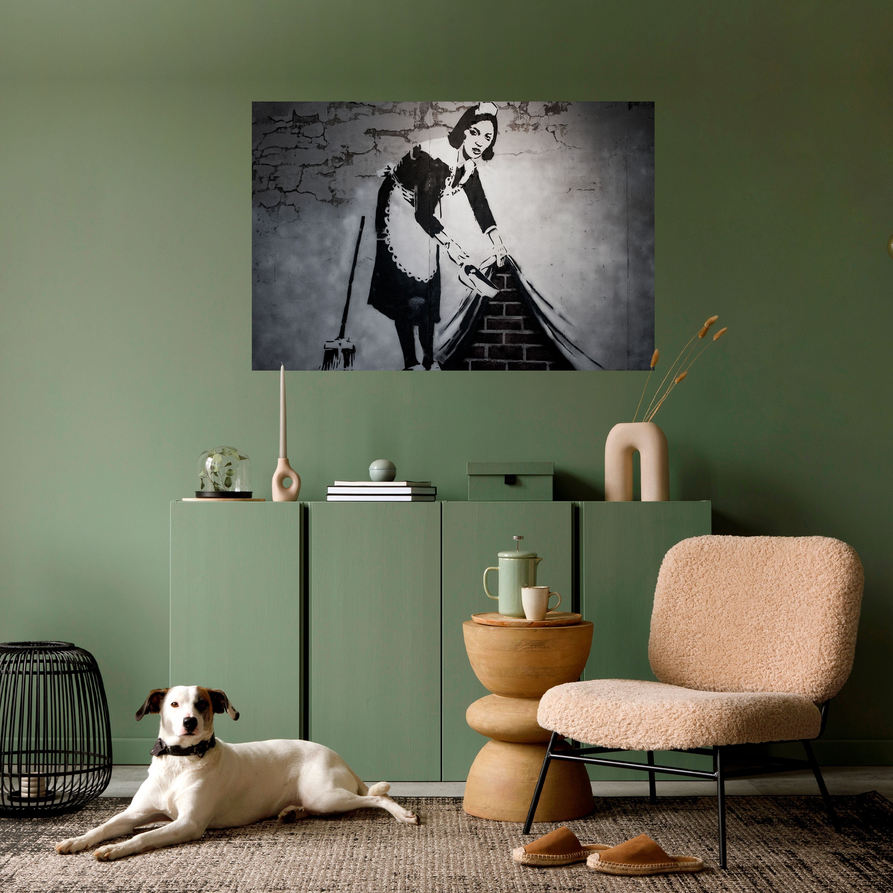 SWEEPING UNDER (BANKSY) Peel and Stick Horizontal Poster