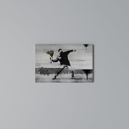 FLOWER BOMBER (BANKSY) Horizontal Canvas Print