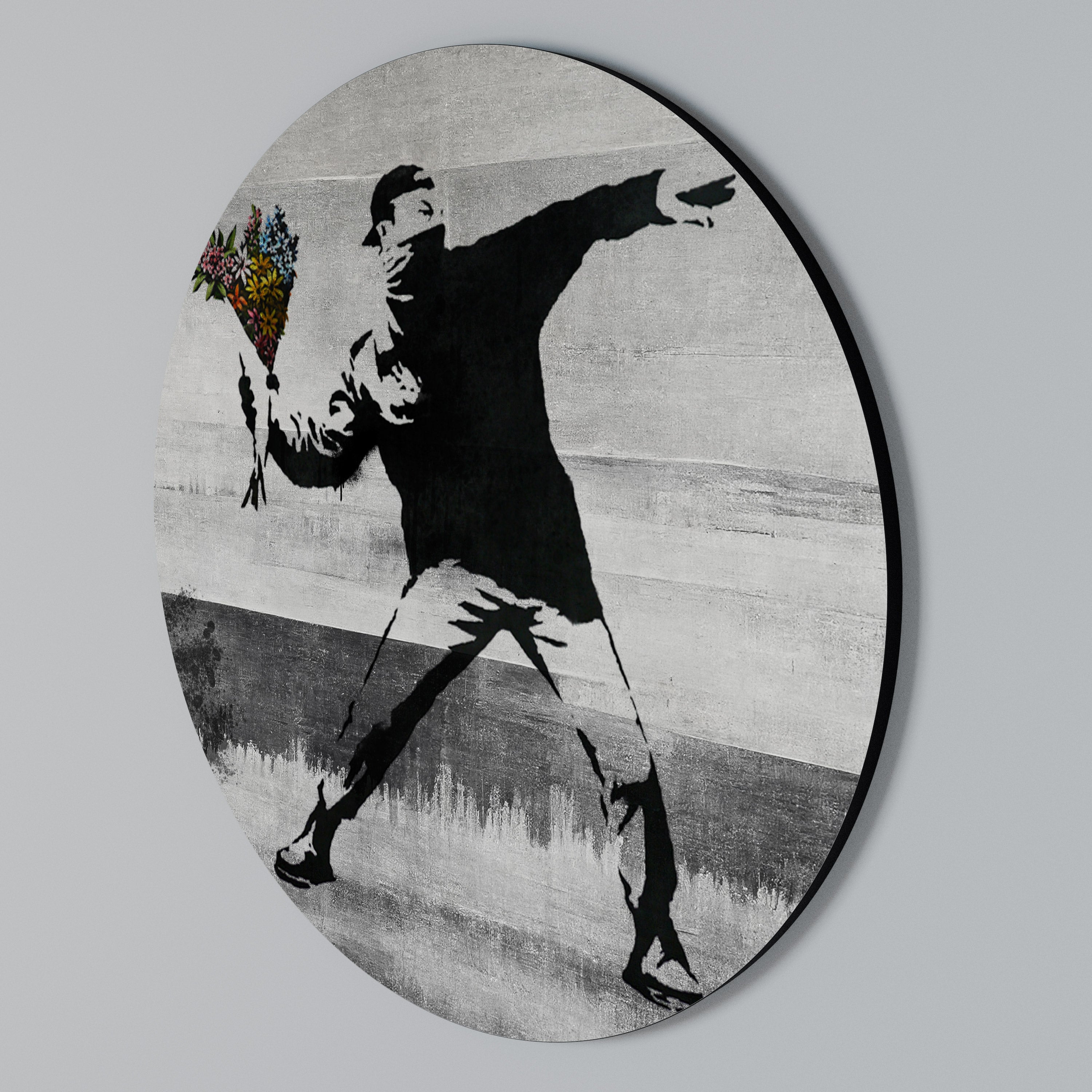 FLOWER BOMBER (BANKSY) Arte de Parede Redonda