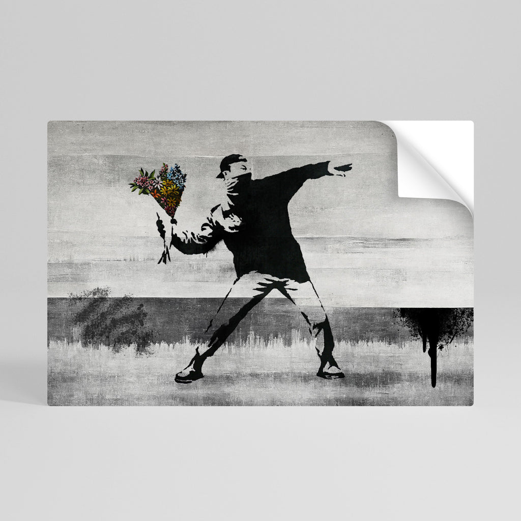 FLOWER BOMBER (BANKSY) Peel and Stick Horizontal Poster