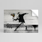 FLOWER BOMBER (BANKSY) Peel and Stick Horizontal Poster