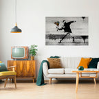 FLOWER BOMBER (BANKSY) Peel and Stick Horizontal Poster