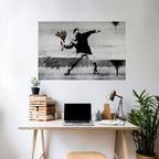 FLOWER BOMBER (BANKSY) Peel and Stick Horizontal Poster