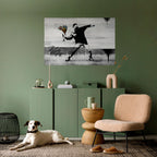 FLOWER BOMBER (BANKSY) Peel and Stick Horizontal Poster