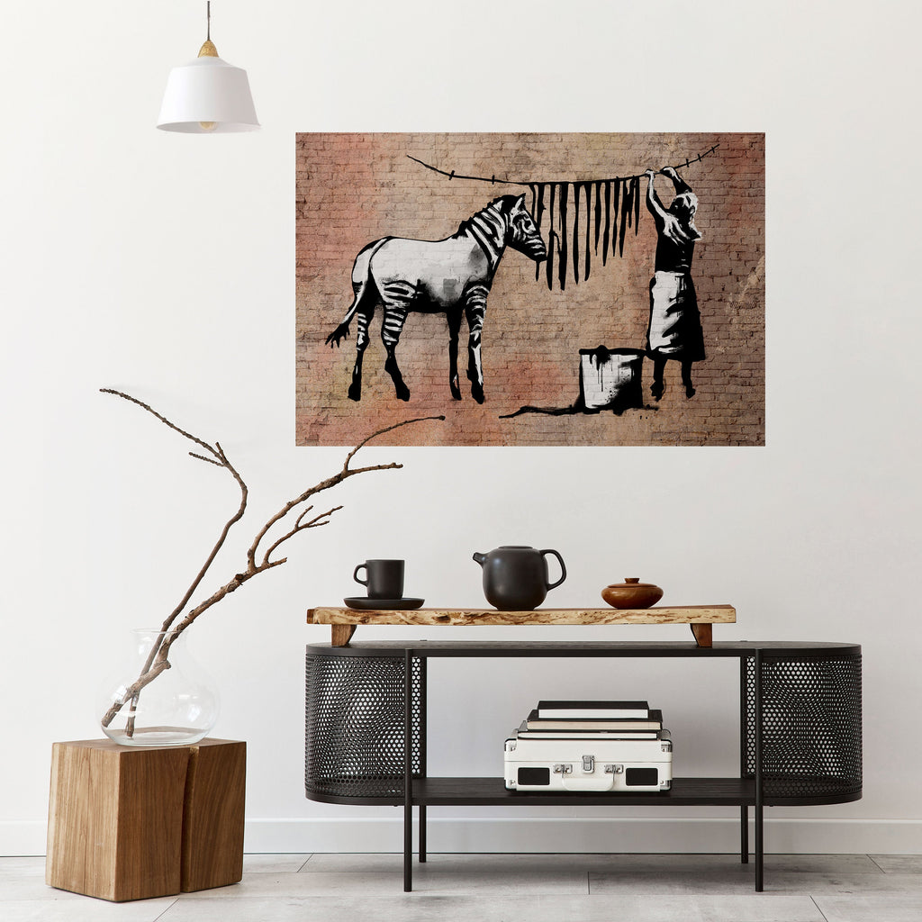 TIDY ZEBRA Peel and Stick Horizontal Poster