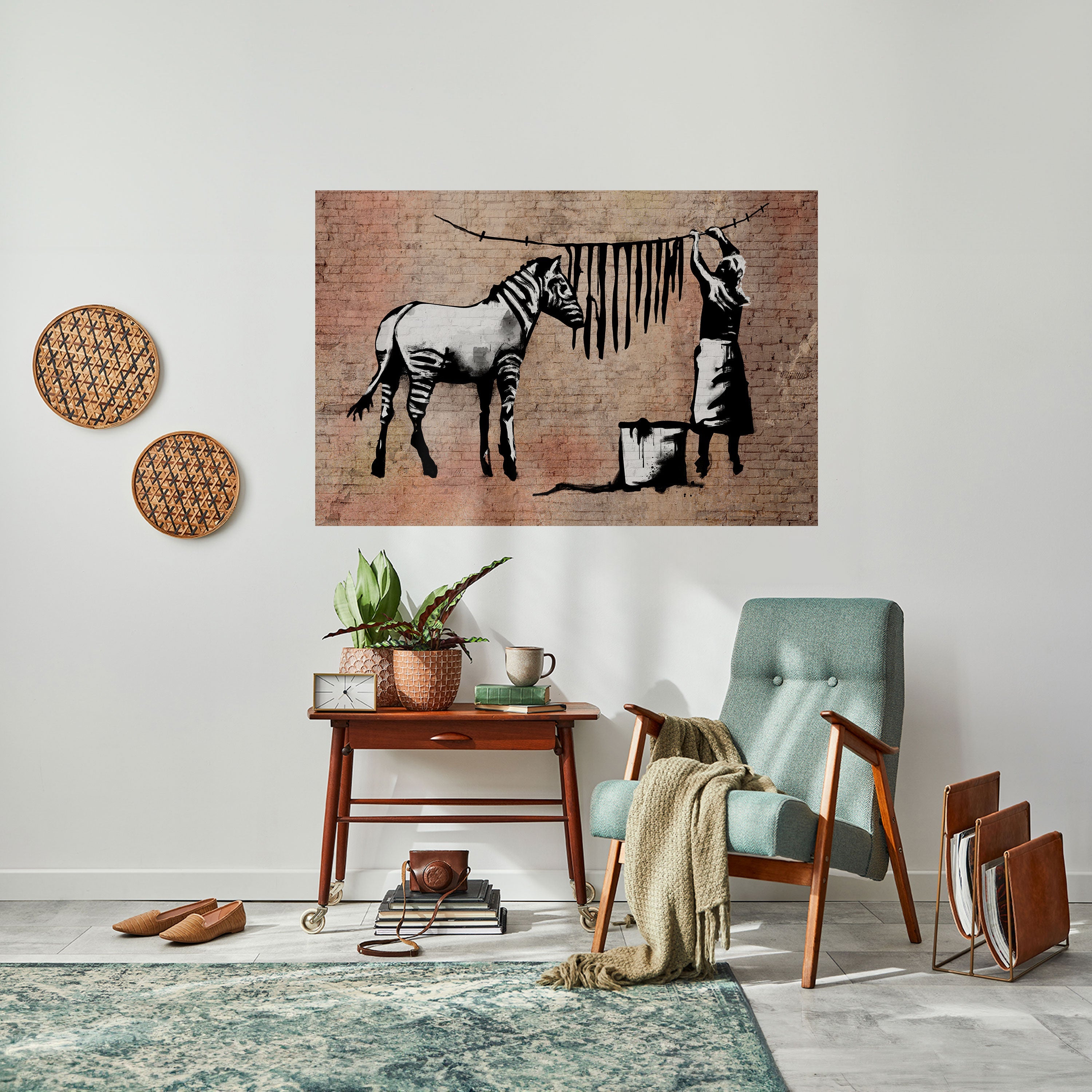 TIDY ZEBRA Peel and Stick Horizontal Poster