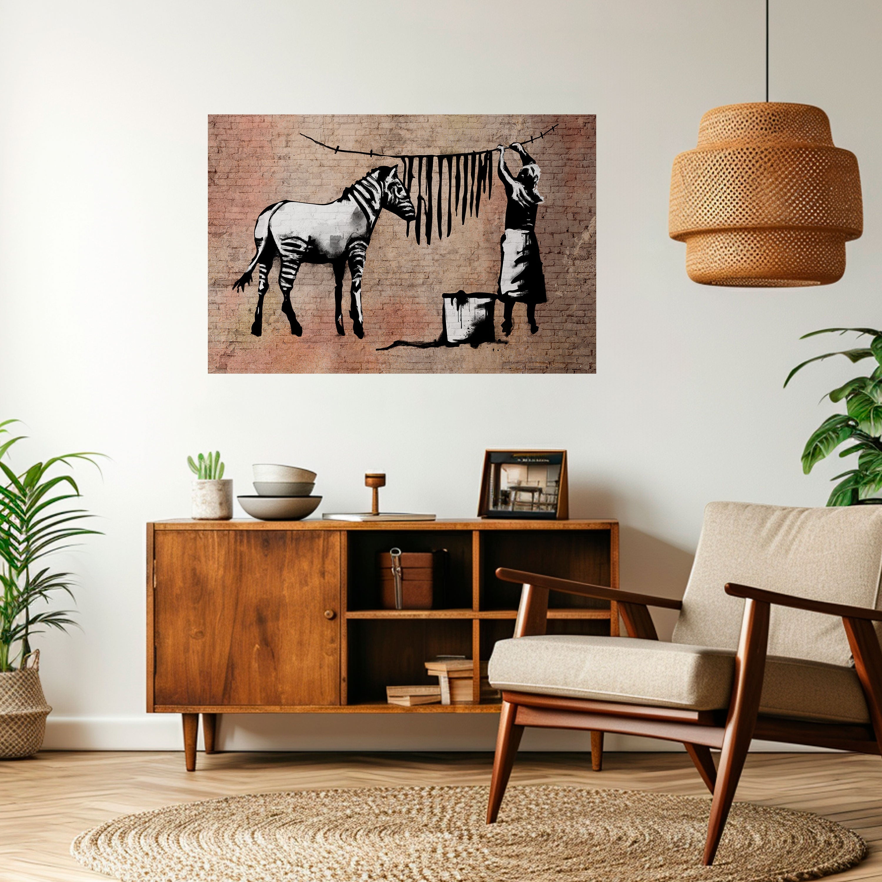 TIDY ZEBRA Peel and Stick Horizontal Poster