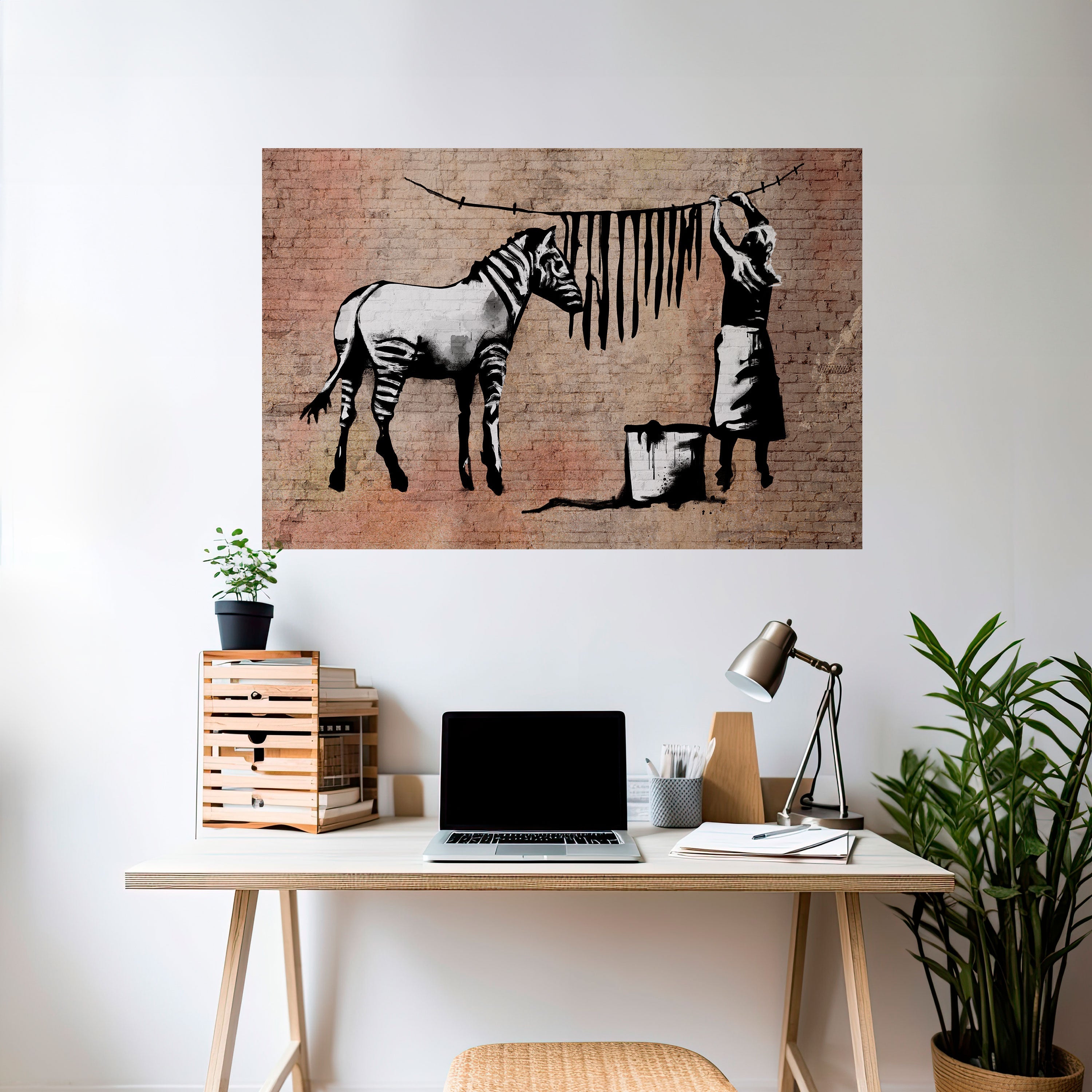 TIDY ZEBRA Peel and Stick Horizontal Poster