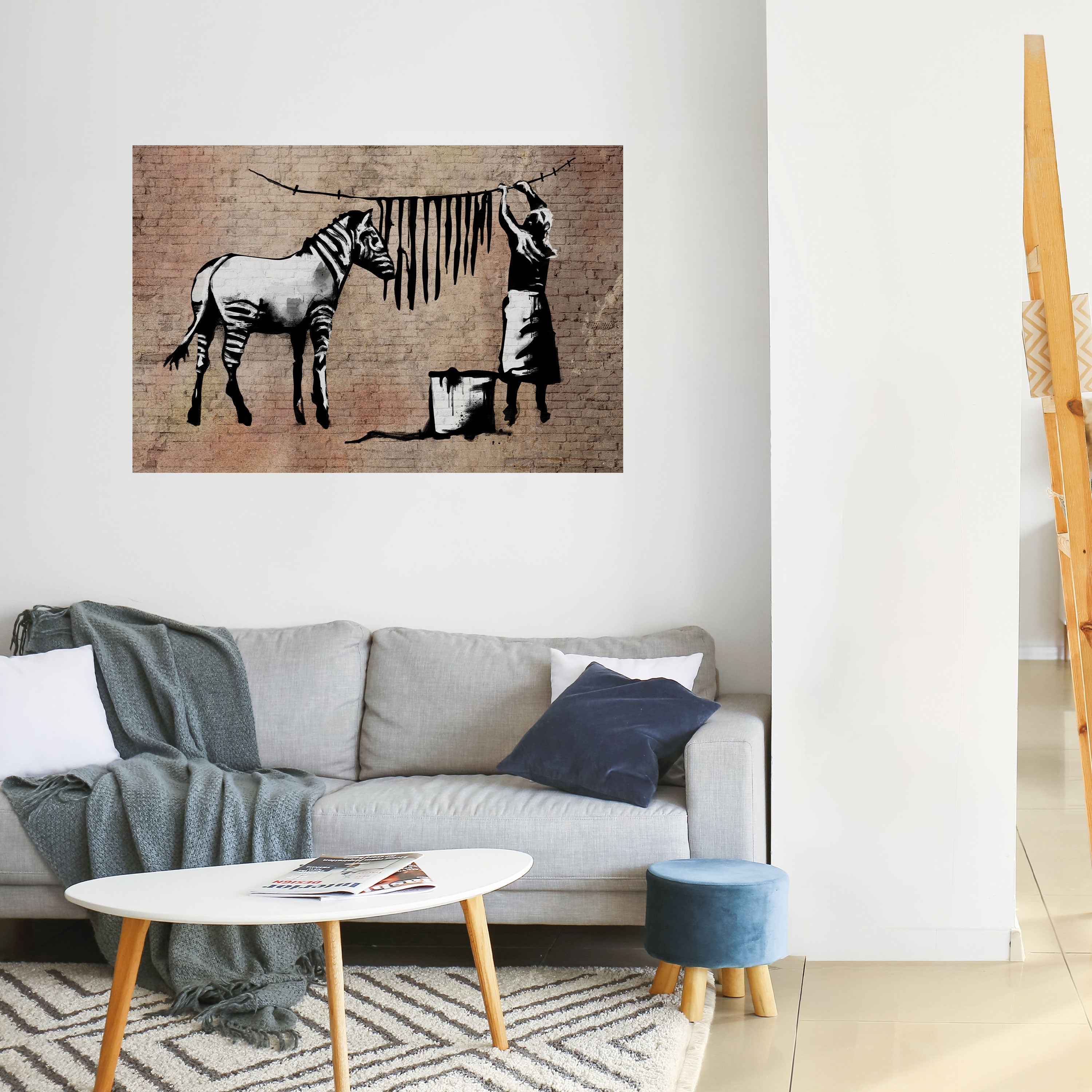 TIDY ZEBRA Peel and Stick Horizontal Poster