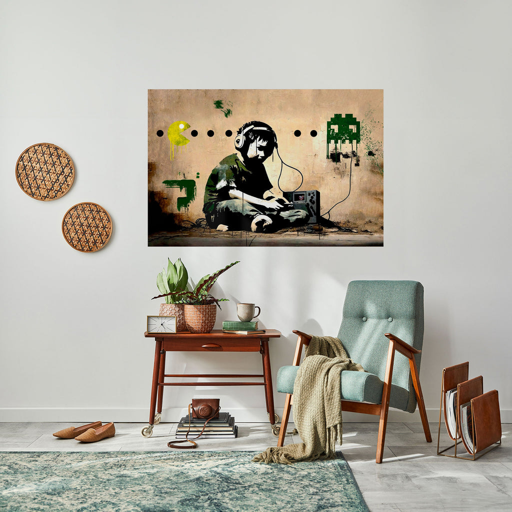 VIRTUAL RETRO REVIVAL Peel and Stick Horizontal Poster