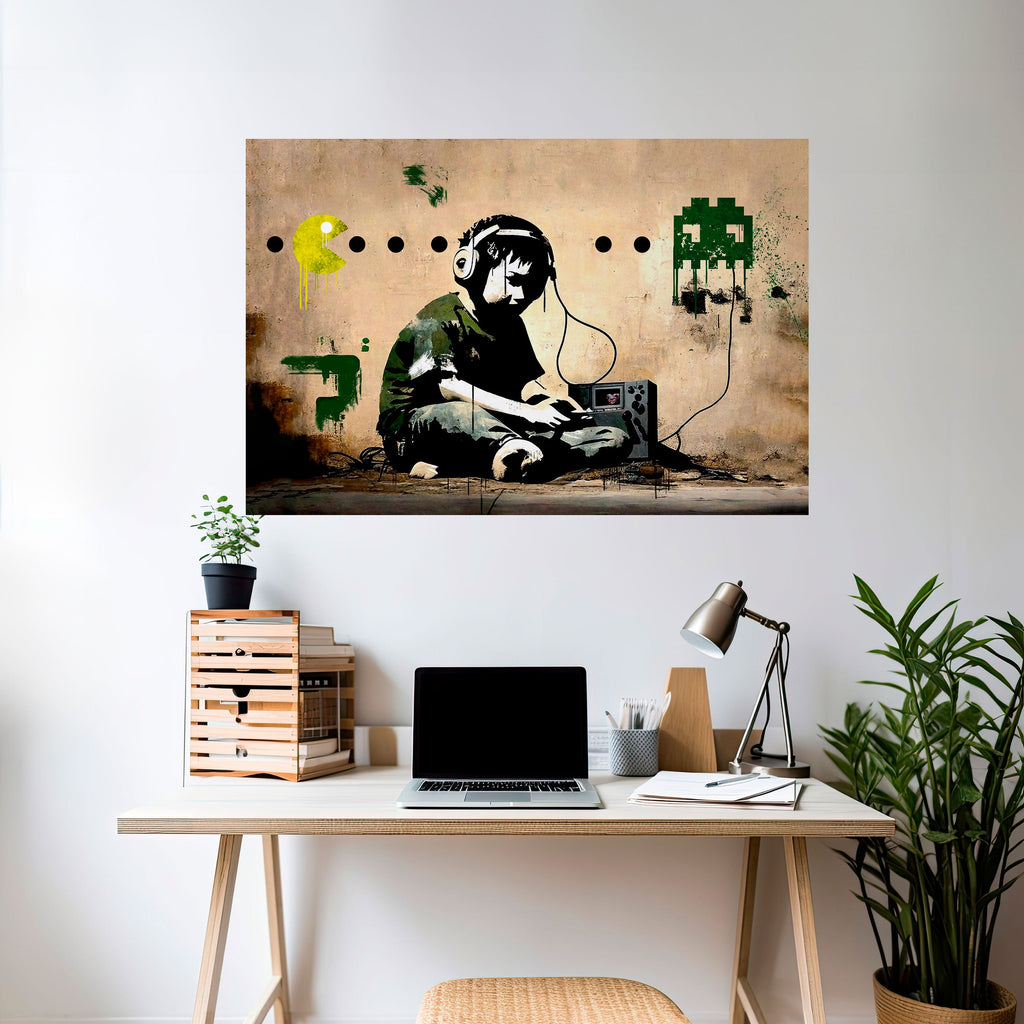 VIRTUAL RETRO REVIVAL Peel and Stick Horizontal Poster