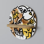 URBAN CANVAS Prateleira Oval Decorativa em Efeito Carvalho