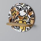 URBAN CANVAS Prateleira Redonda Decorativa em Efeito Carvalho
