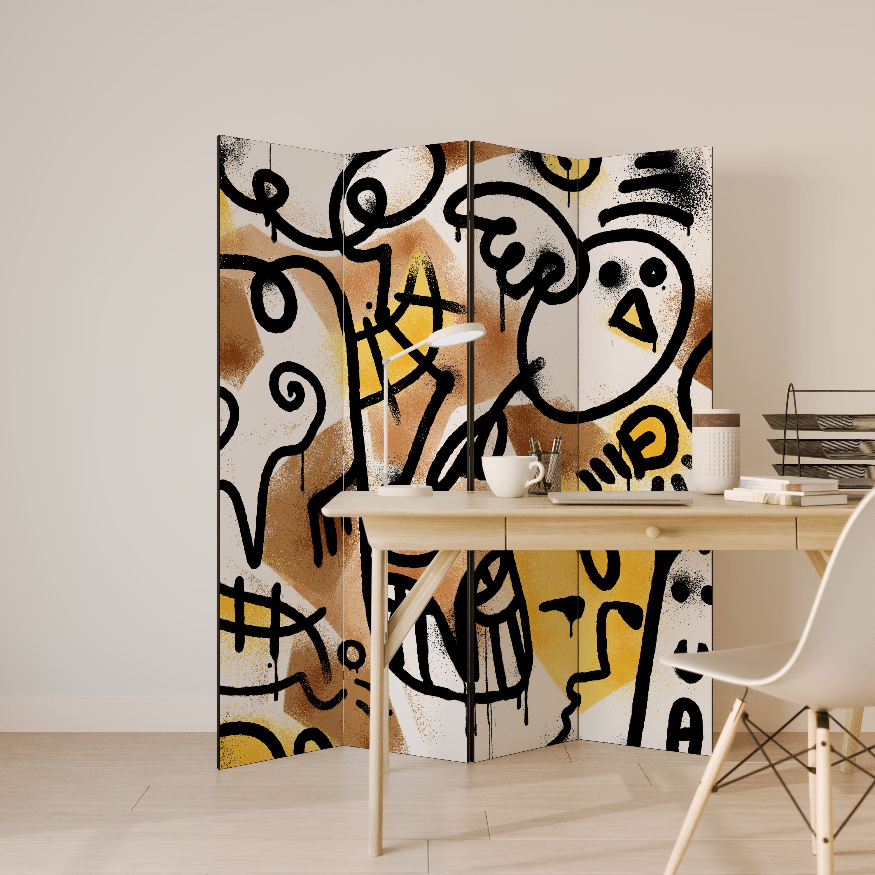 URBAN CANVAS Biombo de 4 Painéis
