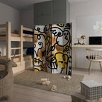 URBAN CANVAS Biombo Decorativo de 4 Painéis