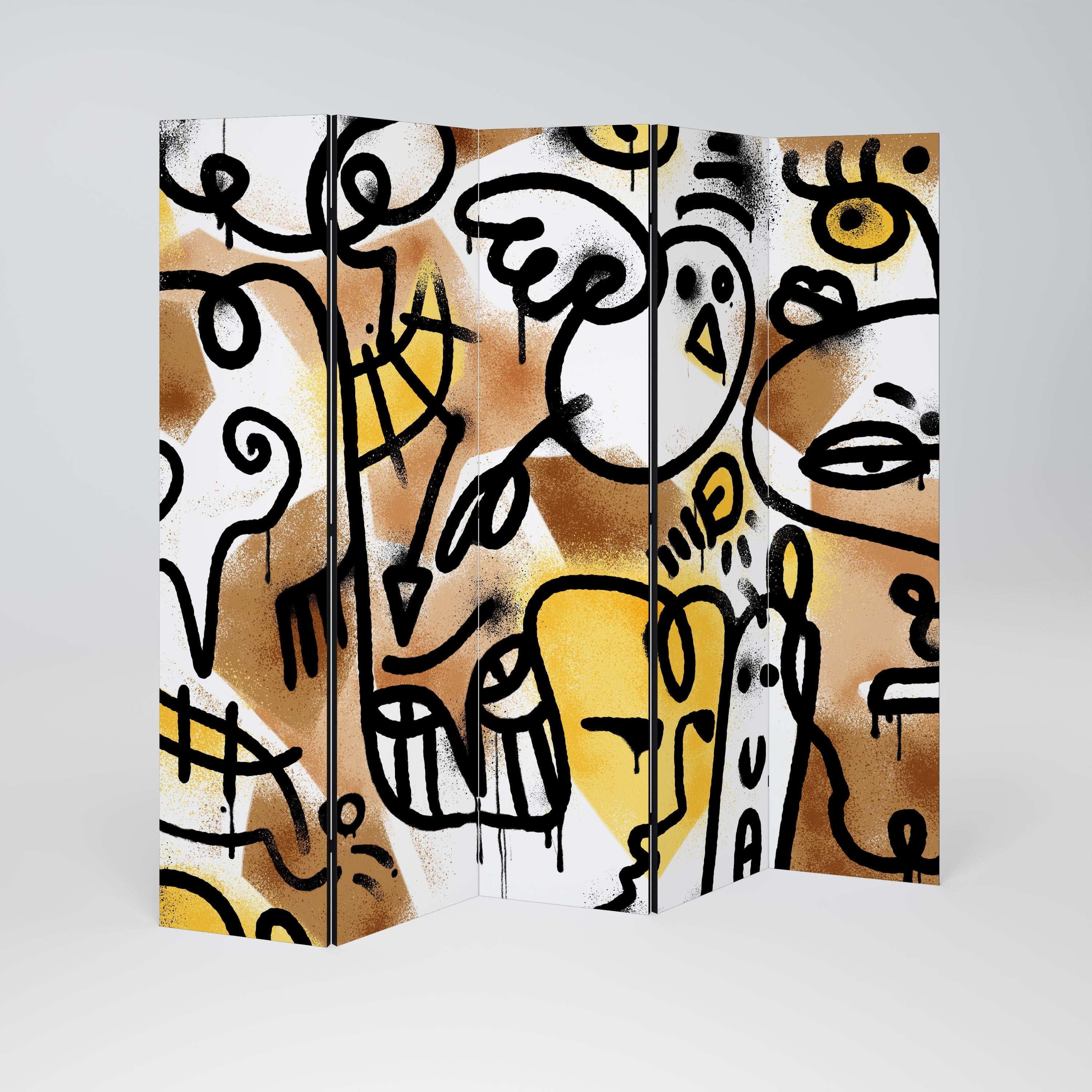 URBAN CANVAS Biombo Decorativo de 5 Painéis