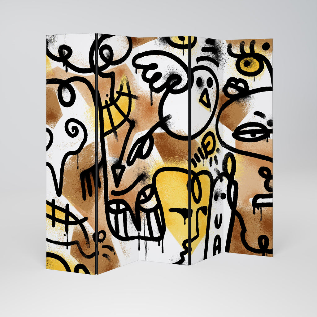 URBAN CANVAS Biombo Decorativo de 5 Painéis