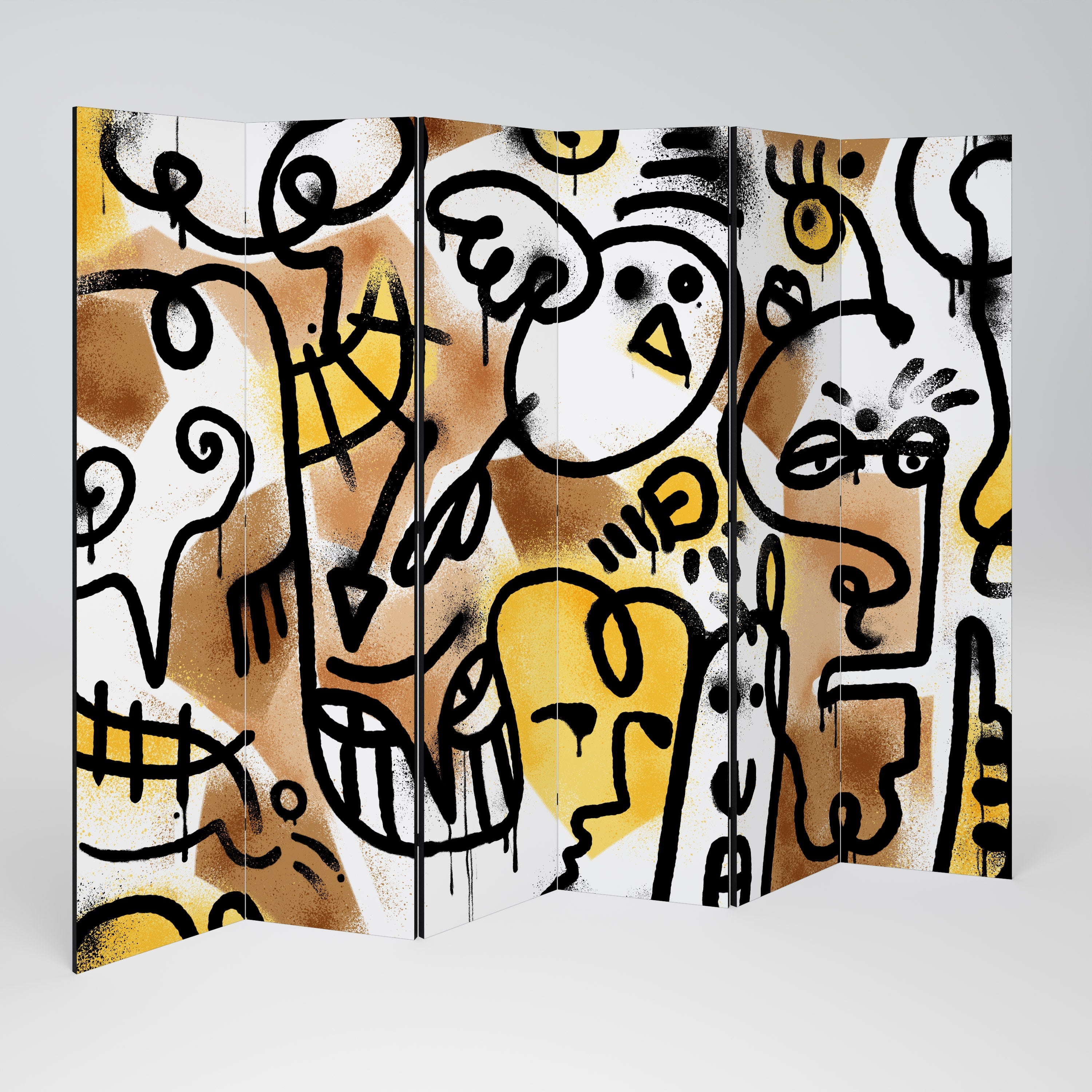 URBAN CANVAS Biombo Decorativo de 6 Painéis