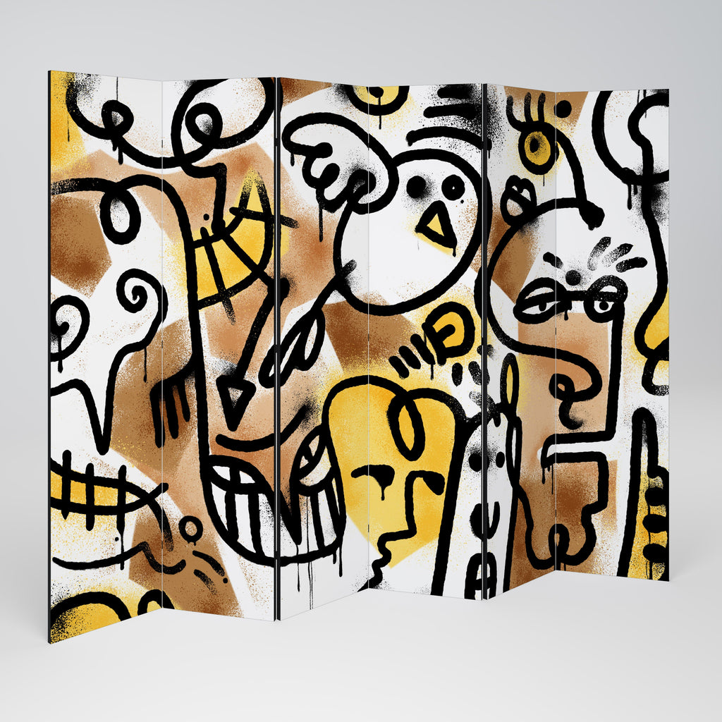 URBAN CANVAS Decorative 6-Panel Room Divider