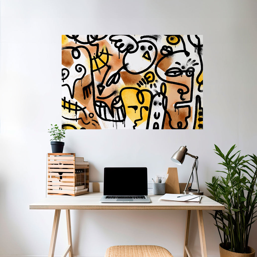 URBAN CANVAS Peel and Stick Horizontal Poster