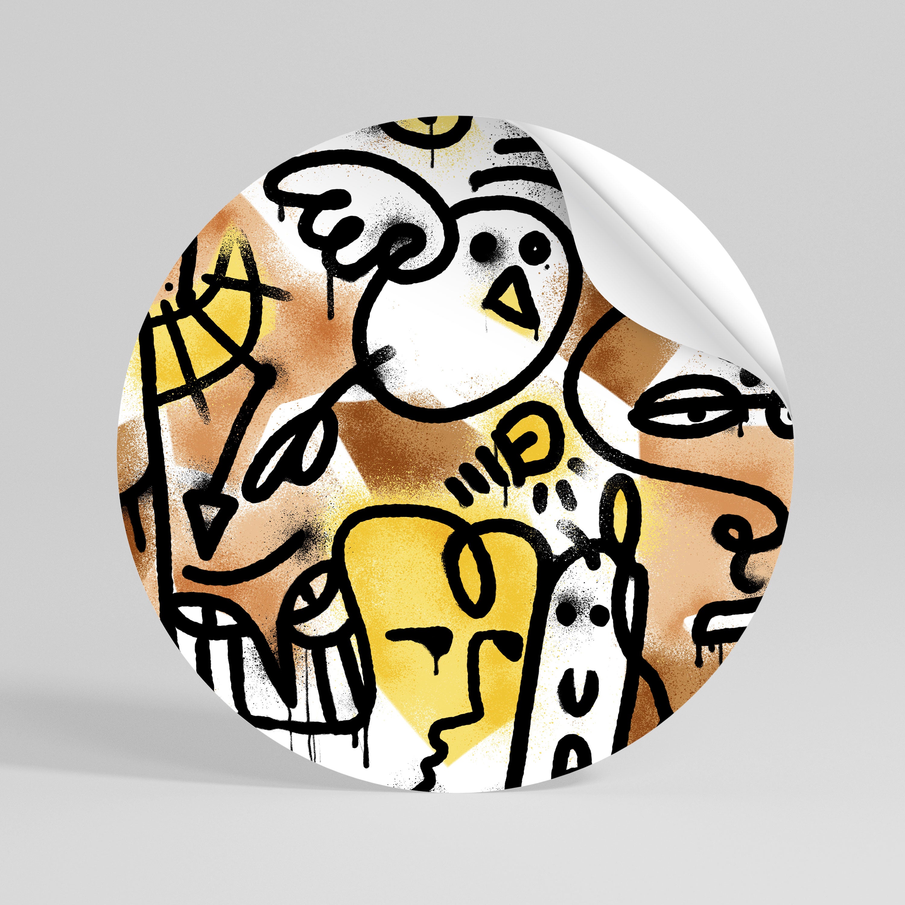 URBAN CANVAS Autocolante Redondo Removível