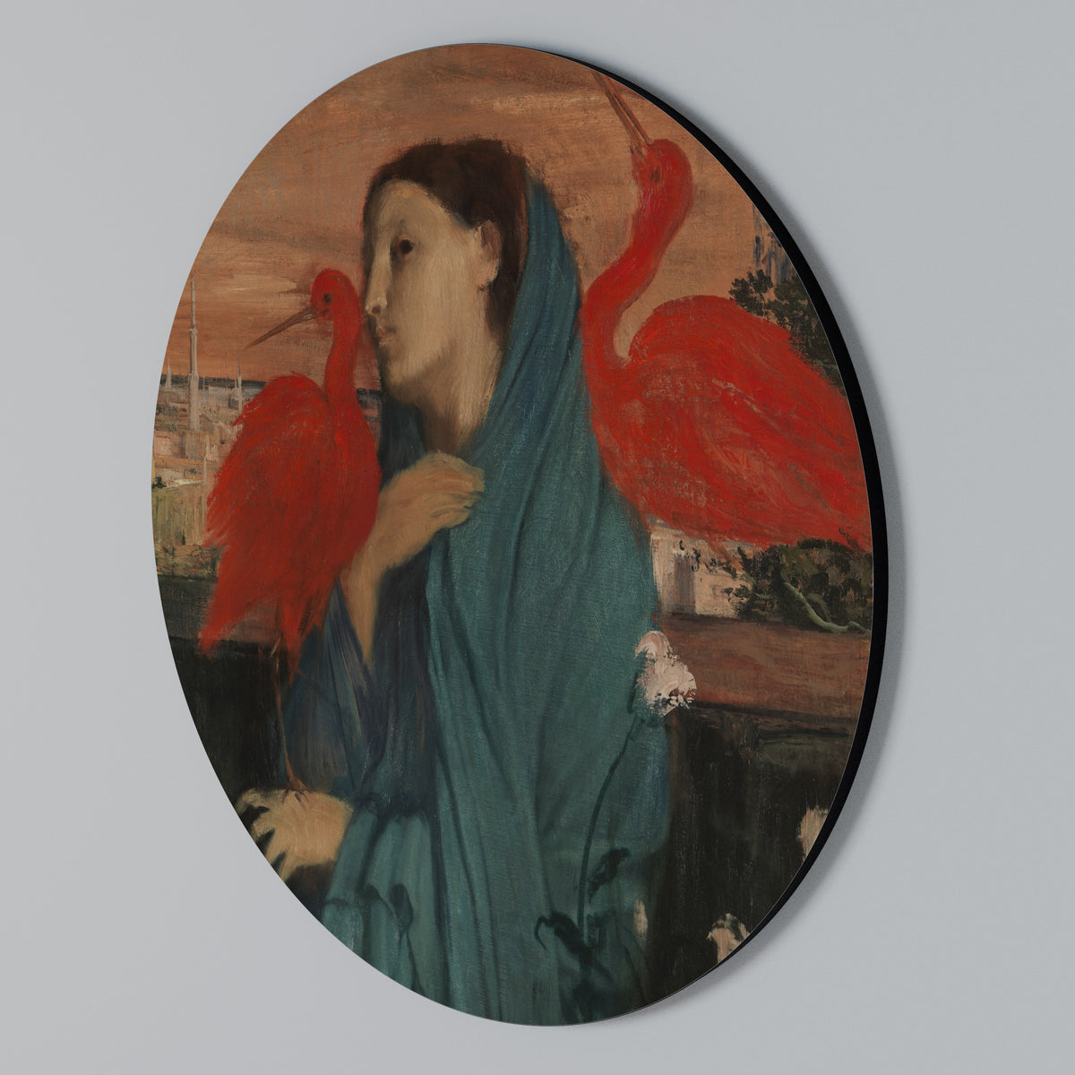 YOUNG WOMAN WITH IBIS Arte de Parede Redonda