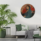 YOUNG WOMAN WITH IBIS Round Wall Art