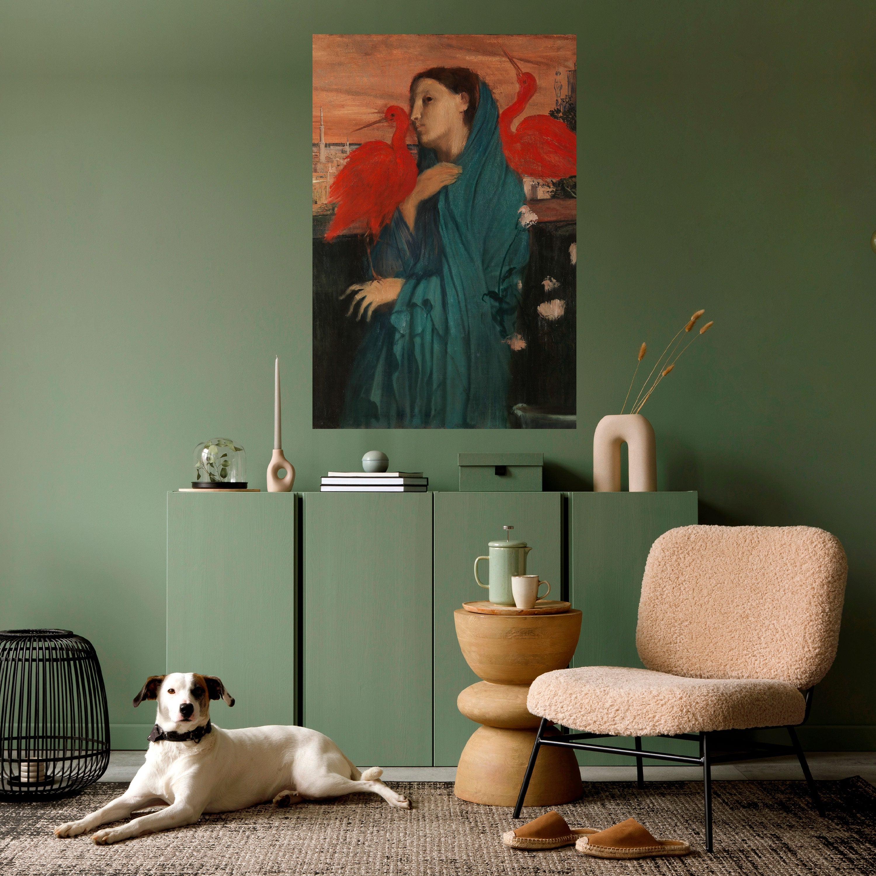 YOUNG WOMAN WITH IBIS Peel and Stick Vertical Poster