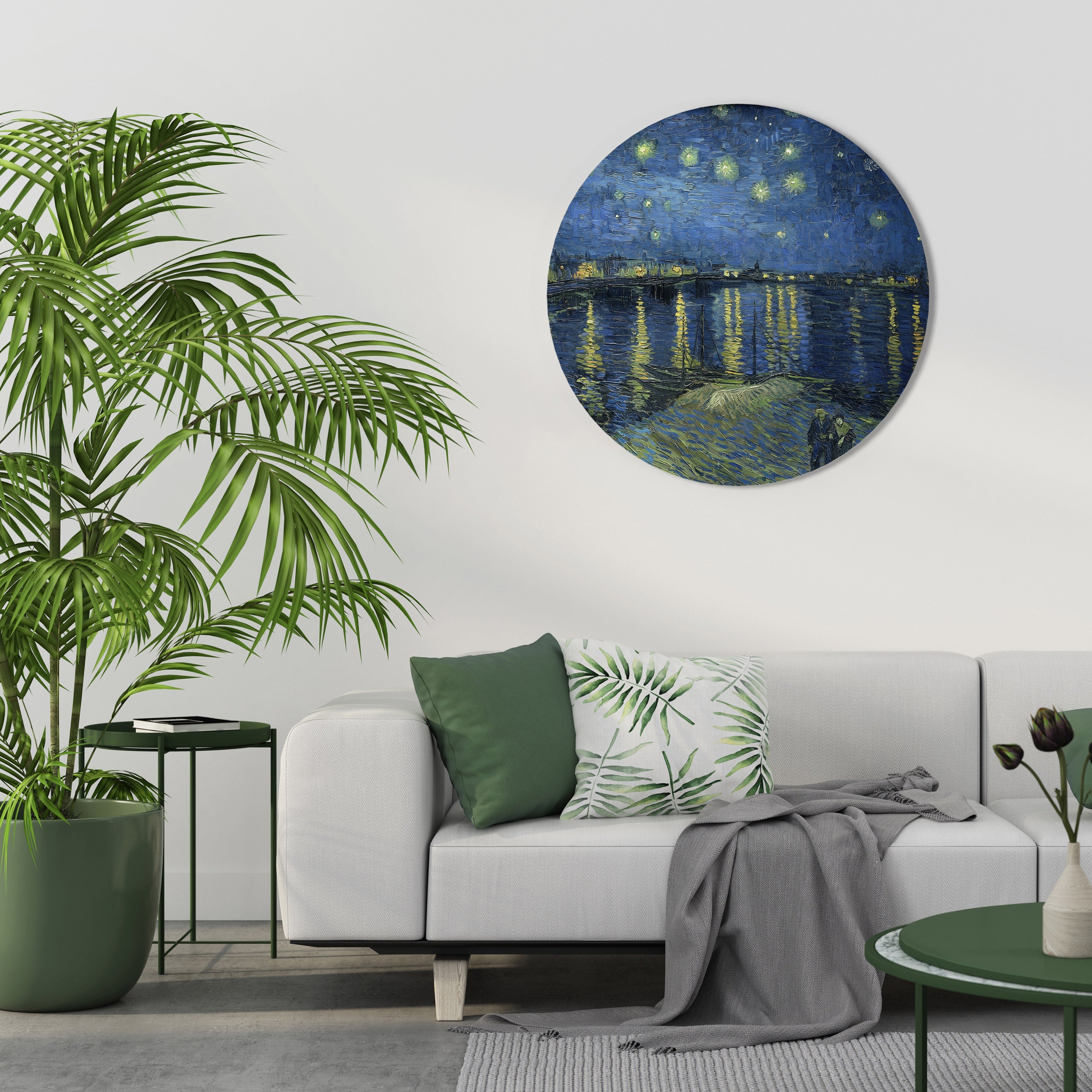 STARRY NIGHT OVER THE RHONE Quadro Redondo Decorativo