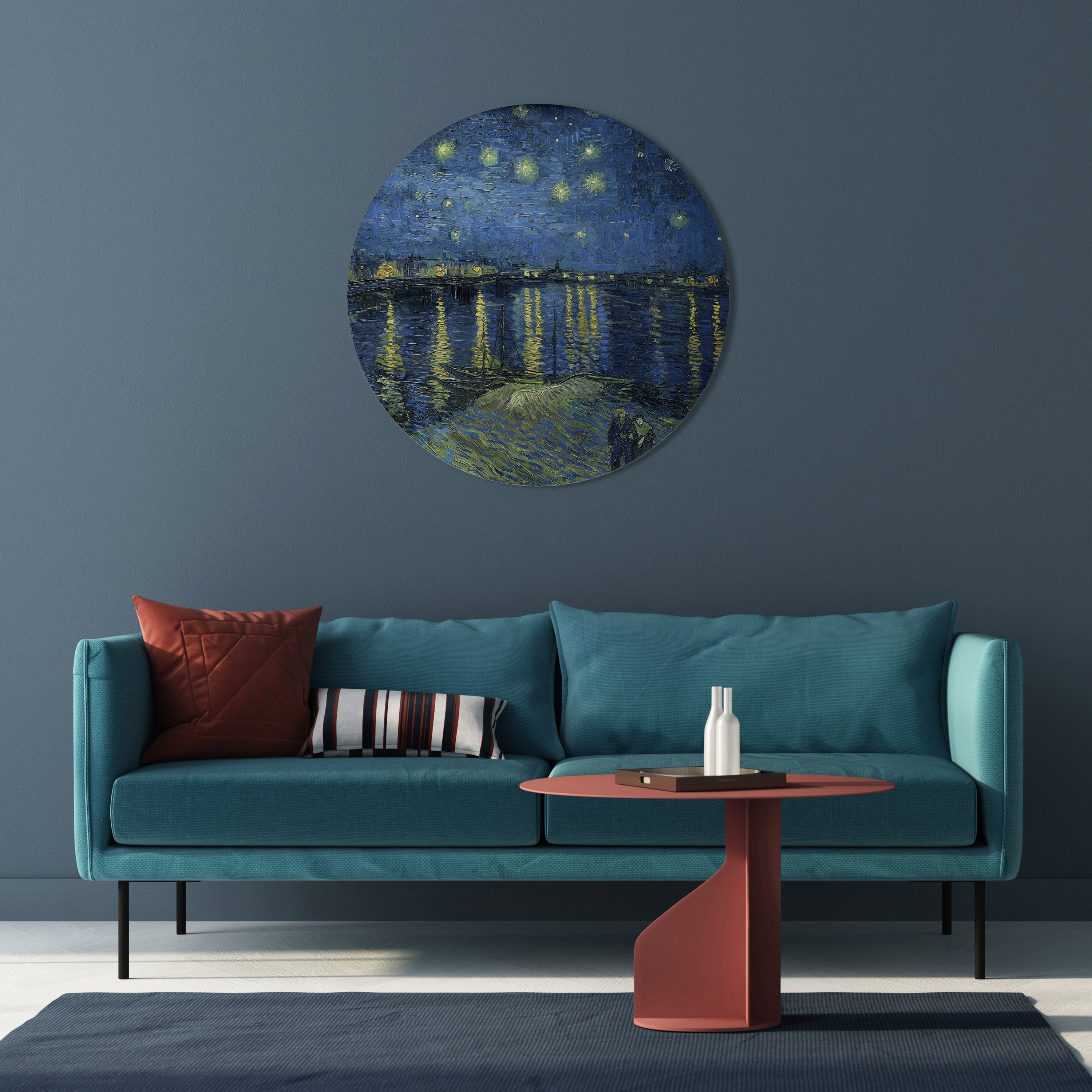 STARRY NIGHT OVER THE RHONE Quadro Redondo Decorativo