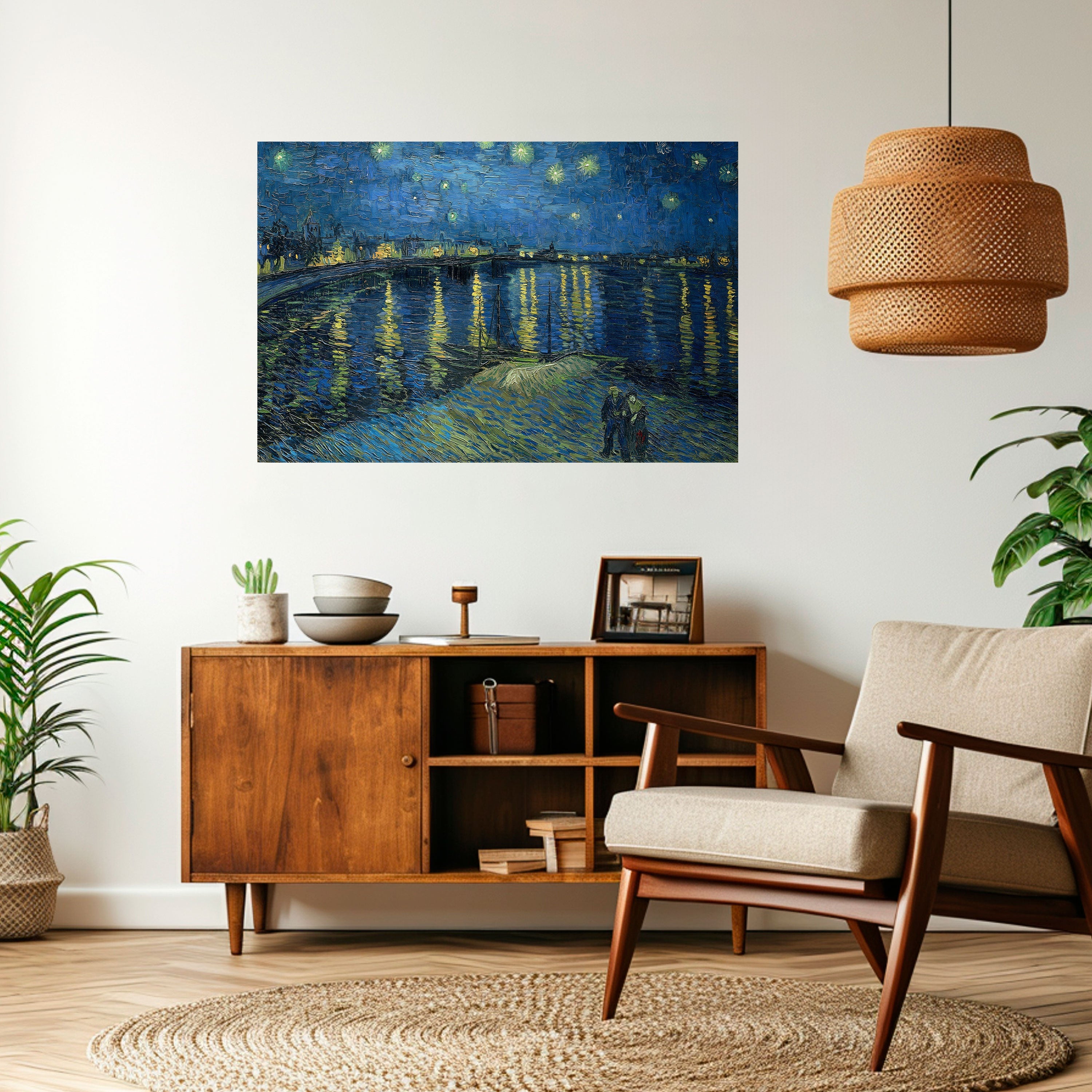 STARRY NIGHT OVER THE RHONE Peel and Stick Horizontal Poster