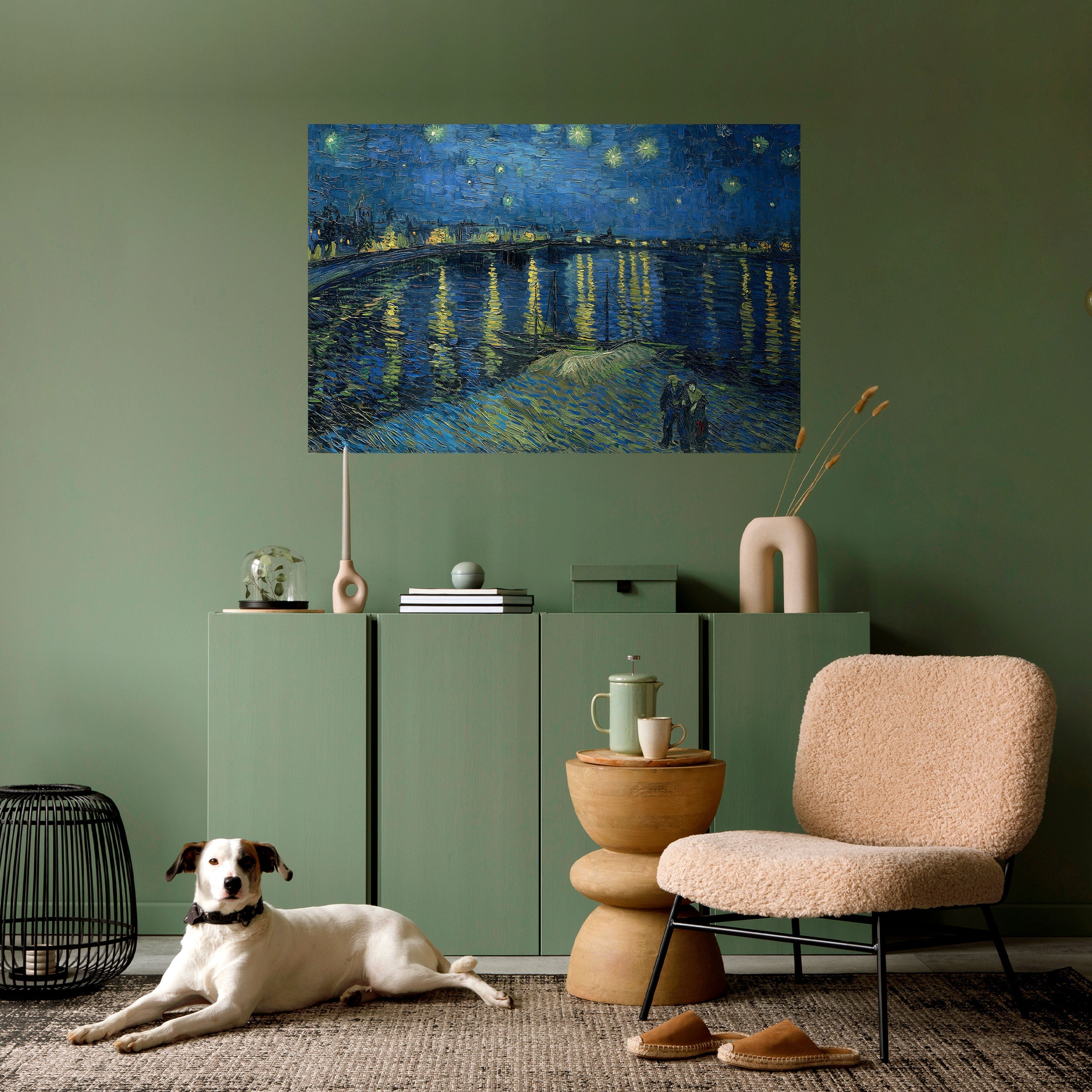 STARRY NIGHT OVER THE RHONE Peel and Stick Horizontal Poster