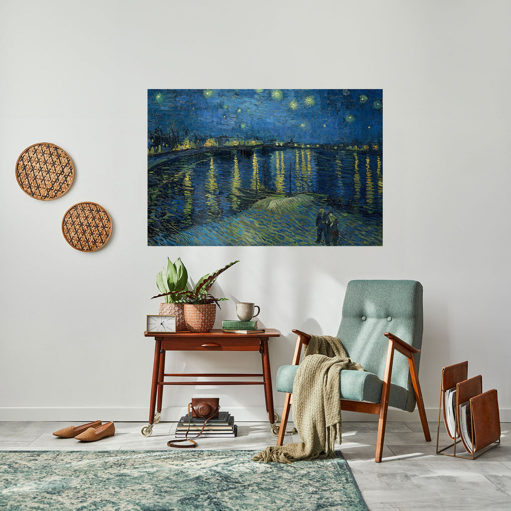 STARRY NIGHT OVER THE RHONE Peel and Stick Horizontal Poster