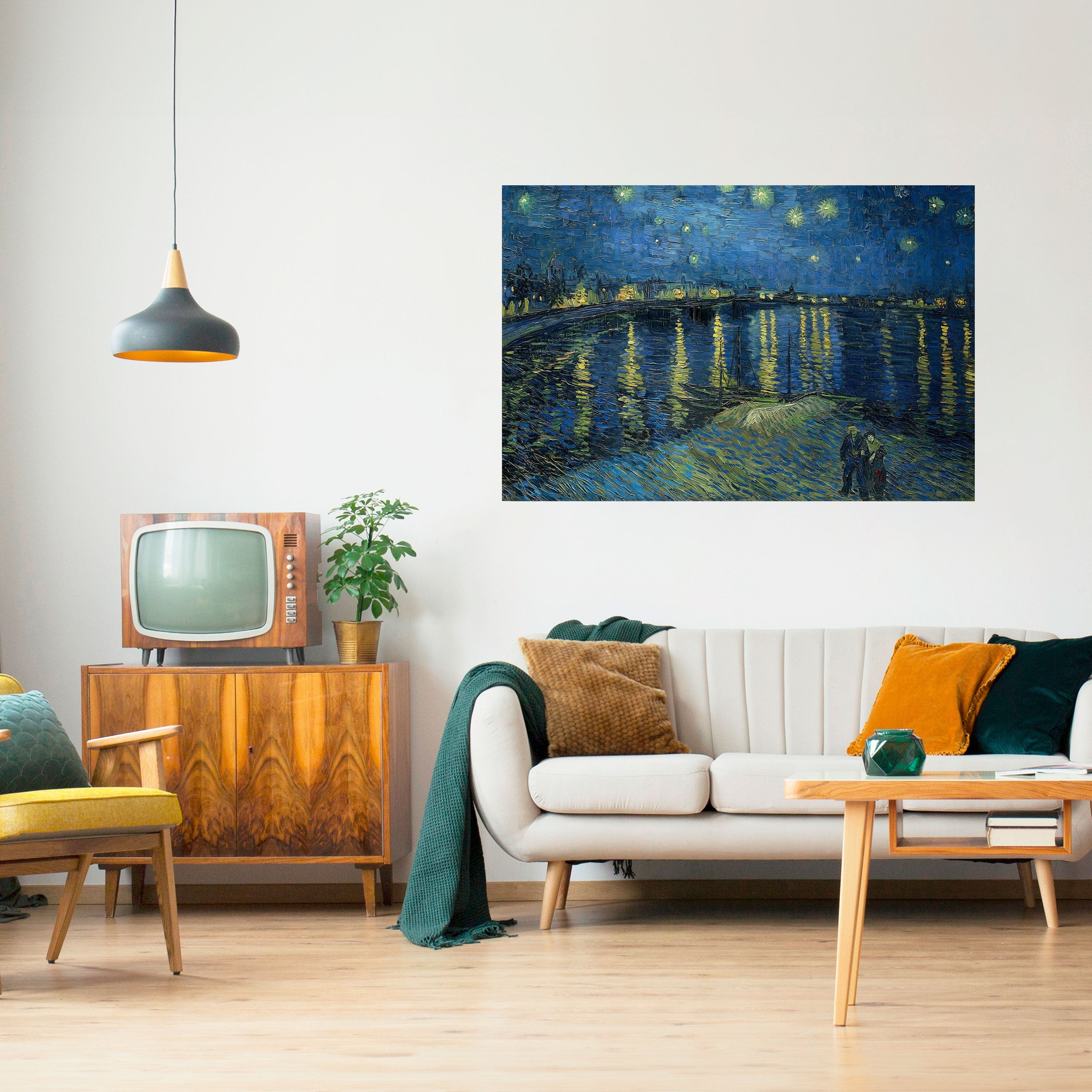 STARRY NIGHT OVER THE RHONE Peel and Stick Horizontal Poster