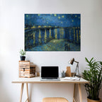 STARRY NIGHT OVER THE RHONE Peel and Stick Horizontal Poster