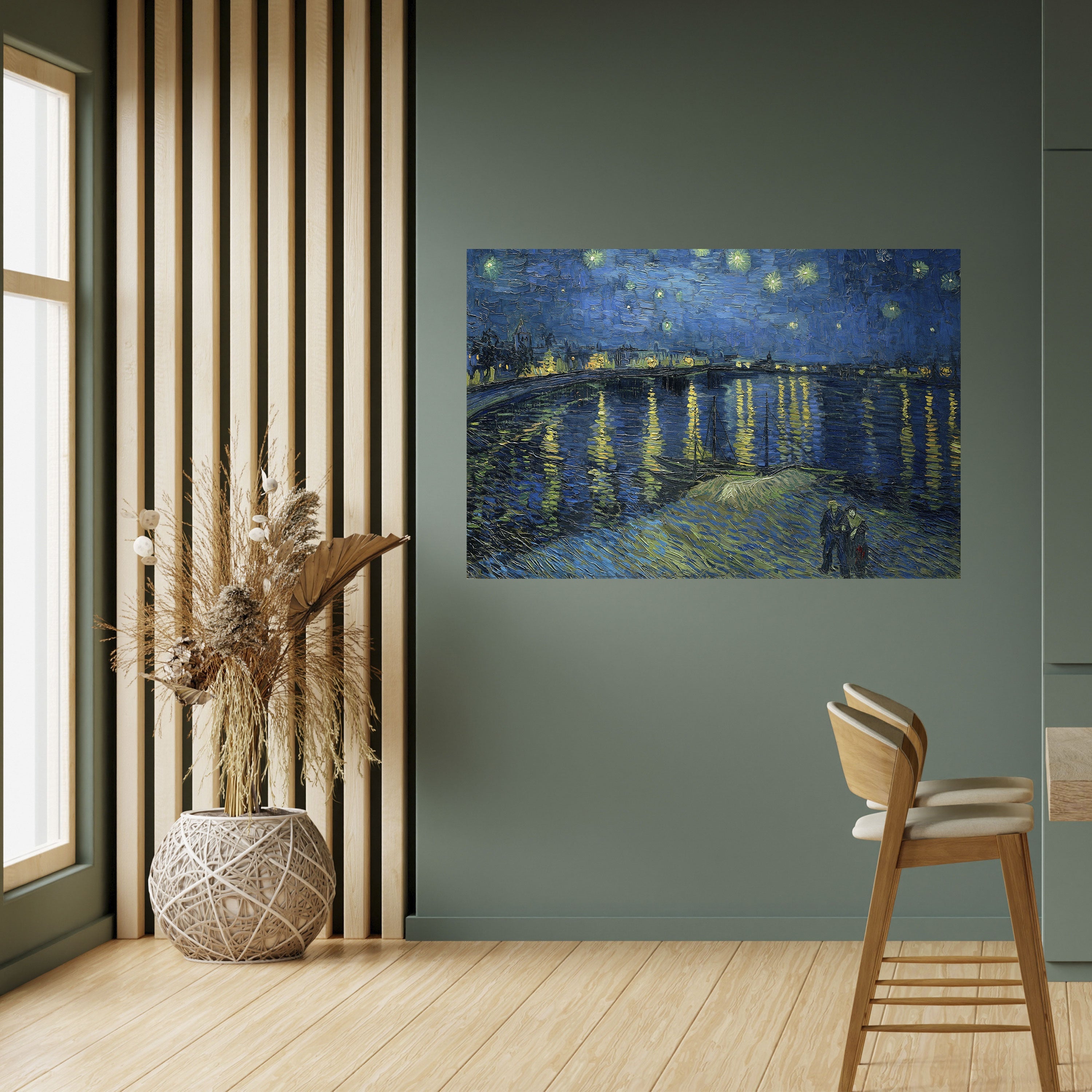 STARRY NIGHT OVER THE RHONE Peel and Stick Horizontal Poster