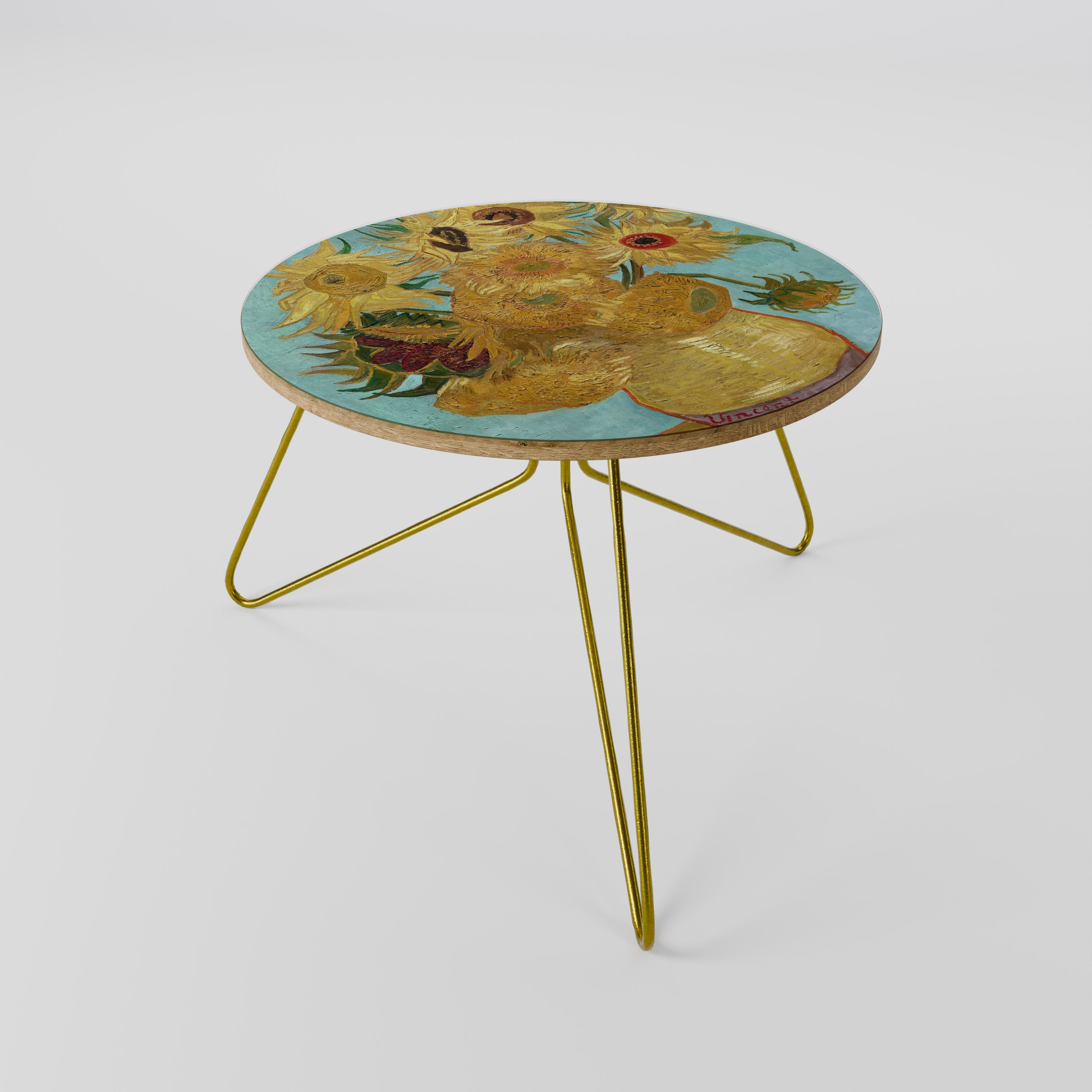 VASE WITH TWELVE SUNFLOWERS Mesa de Centro 60